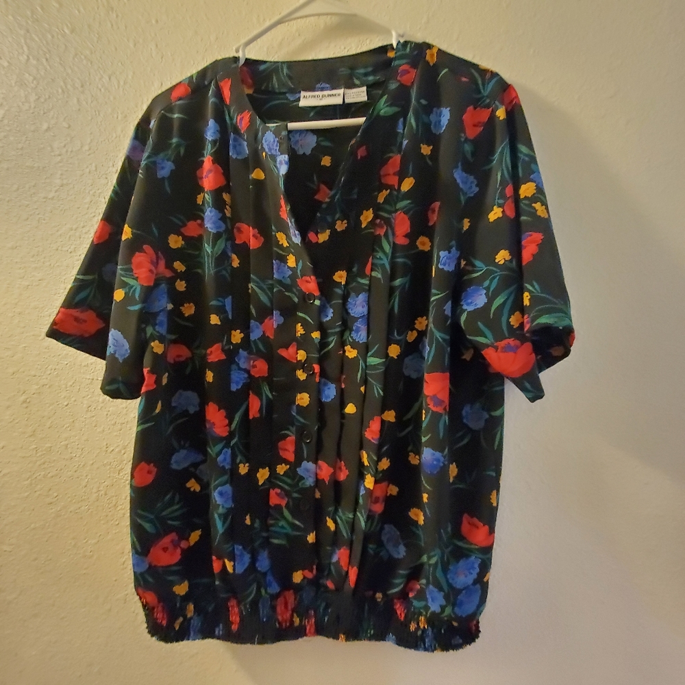 NEW Alfred Dunner Sz 16 Floral Blouse